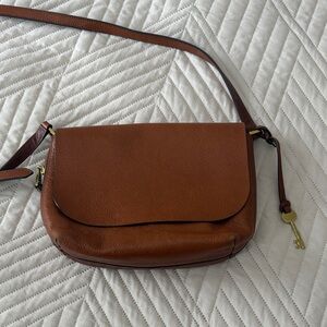 Fossil Brown Leather Shoulder Bag